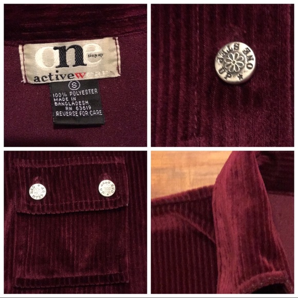 ONE Activewear Corduroy Button Down Shirt/Jacket - Picture 2 of 8